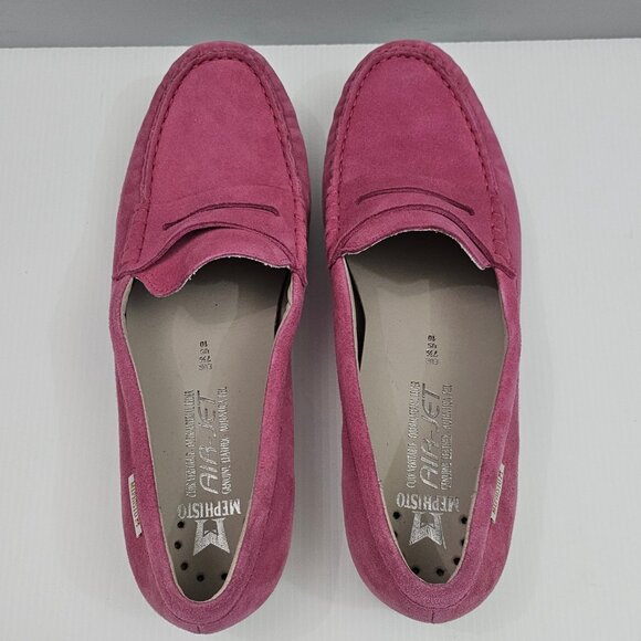 Mephisto Volga Loafer Moccasin Womens 10 Raspberry Pink Suede Soft Air Comfort - Picture 9 of 14